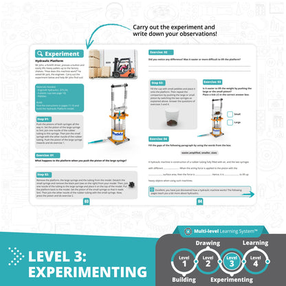 Engino STEAM Labs: How Hydraulics Work, STEM Building Kit for Kids Ages 8+ (4 Models to Build)
