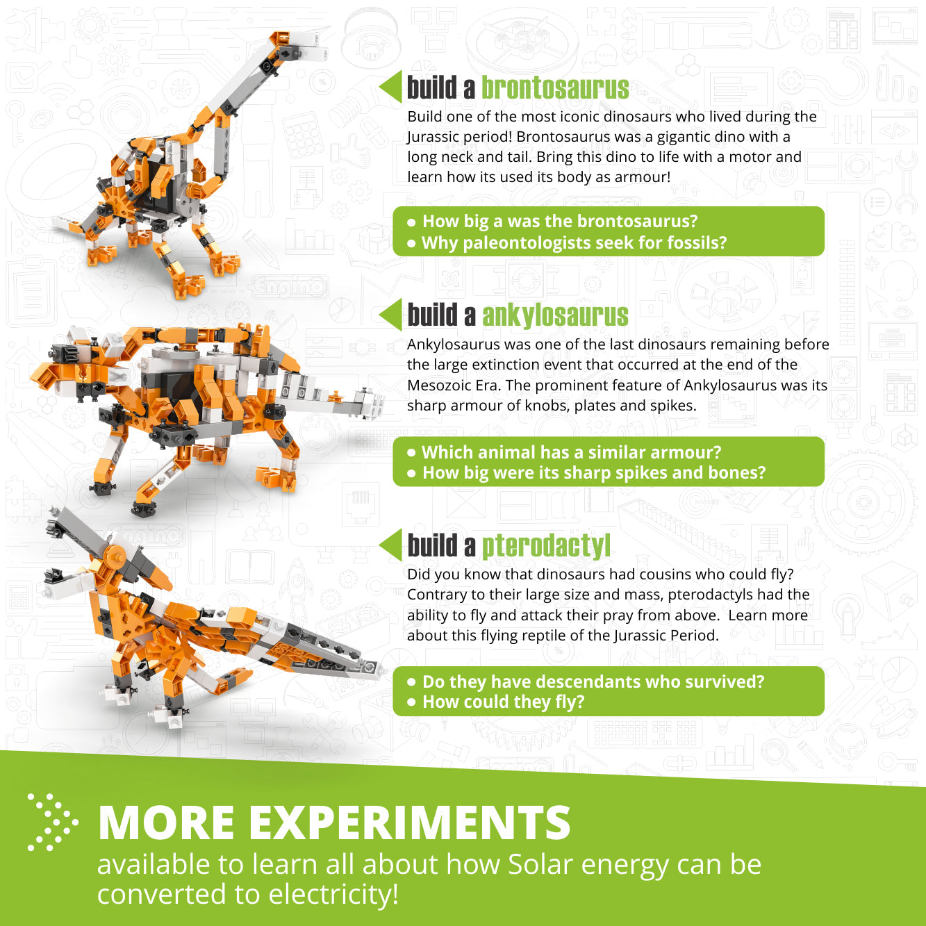 Engino Discovering STEM Paleontology: Learning About Dinosaurs, Building Toys for Kids Ages 9+ (6 Models to Build)