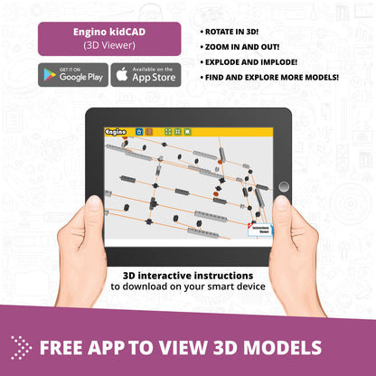 Engino Discovering STEM: Newton's Laws Laws of Inertia, Kinetic & Potential Energy Set for Kids Ages 9+ (8 Models to Build)