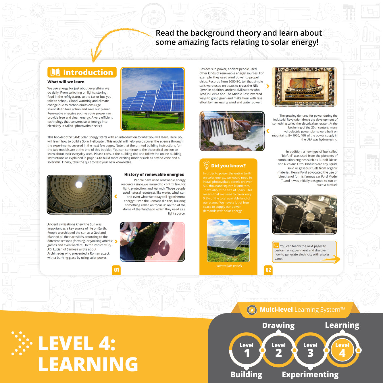 Engino STEAM Labs: How Solar Energy Works, STEM Building Kit for Kids Ages 8+ (4 Models to Build)