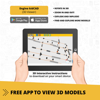 Engino Discovering STEM Mechanics: Wheels, Axles & Inclined Planes Set for Kids Ages 9+ (14 Models to Build)