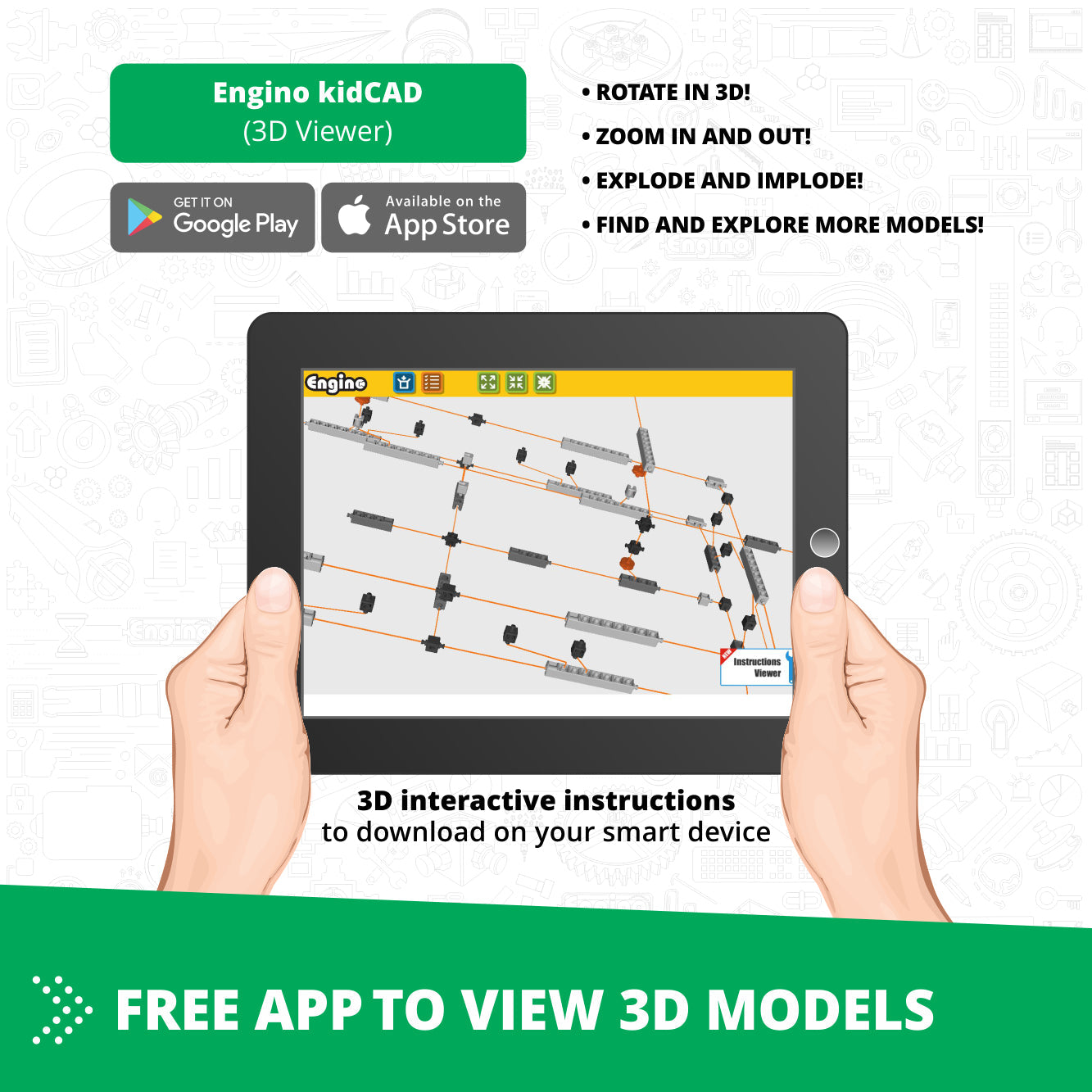 Engino Discovering STEM Mechanics Set- Gears & Worm: Engineering Toys for Kids Ages 9+ (12 Models to Build)