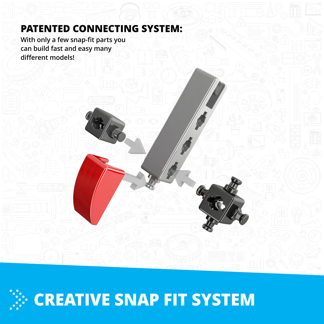 Engino Inventor Mechanics- Custom Bike: Motor Engineering Toys for Kids Ages 9+ (5 Models to Build)