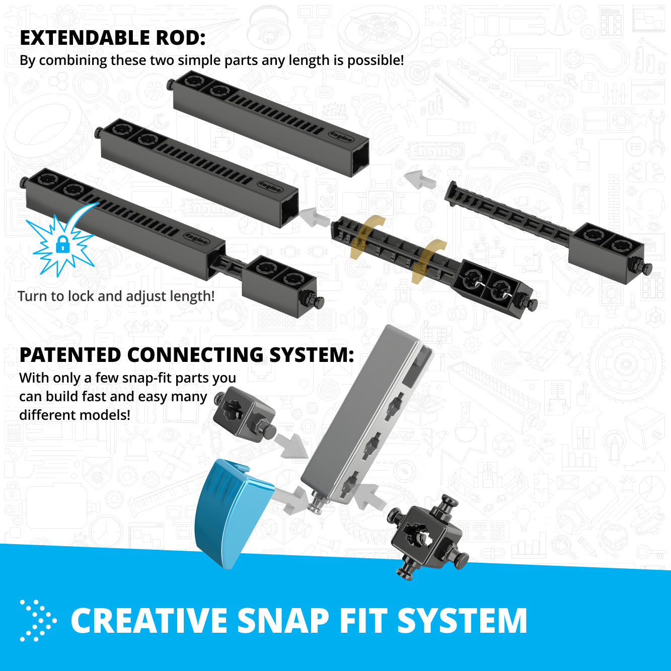 Engino Inventor: Offroader Motorized Set- Building STEM Toys for Kids Ages 9+ (10 Models to Build)