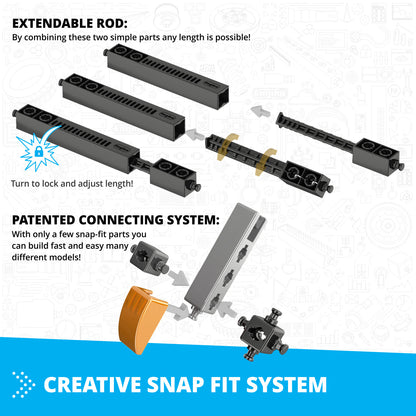 Engino Inventor Motorized- Double Blade Helicopter: STEM Mechanical Toys for Kids Ages 9+ (10 Models to Build)