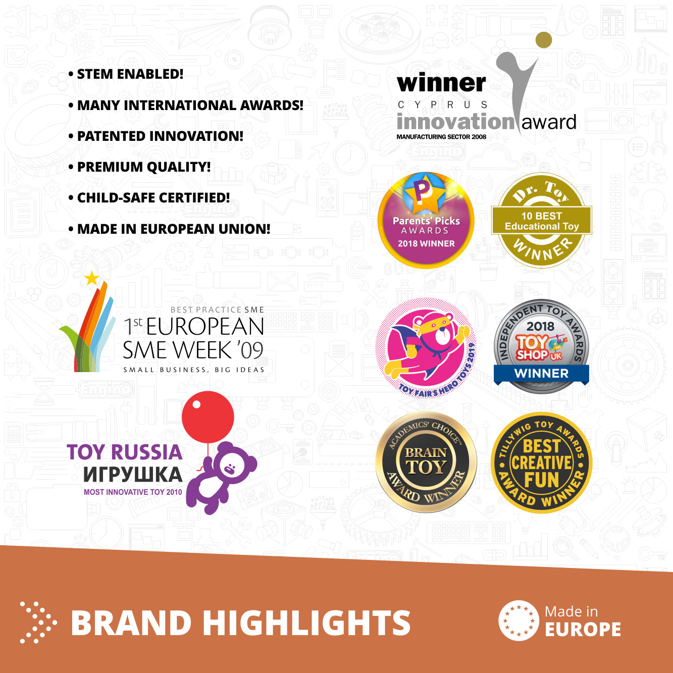 Engino STEAM Labs Junior– Learning About Wild Animals, STEM Building Blocks for Kids Ages 3+ (5 Models to Build)