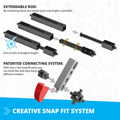 Engino Inventor Race Car Motorized Set- Engineering STEM Toys for Kids Ages 9+ (10 Models to Build)