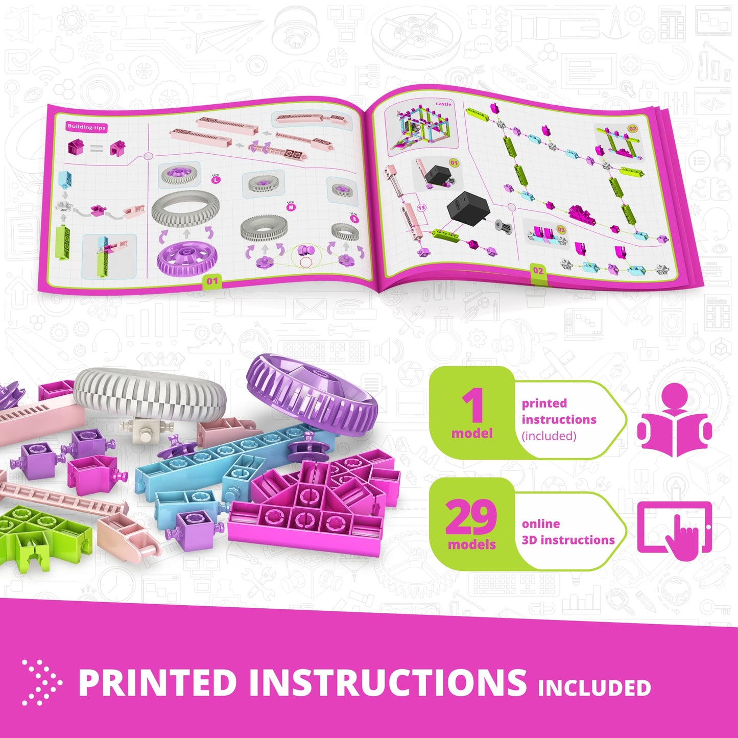 Engino Creative Builder: 30 Motorized Models Designer Set- STEM Building Toys for Kids Ages 6+ (30 Models to Build)