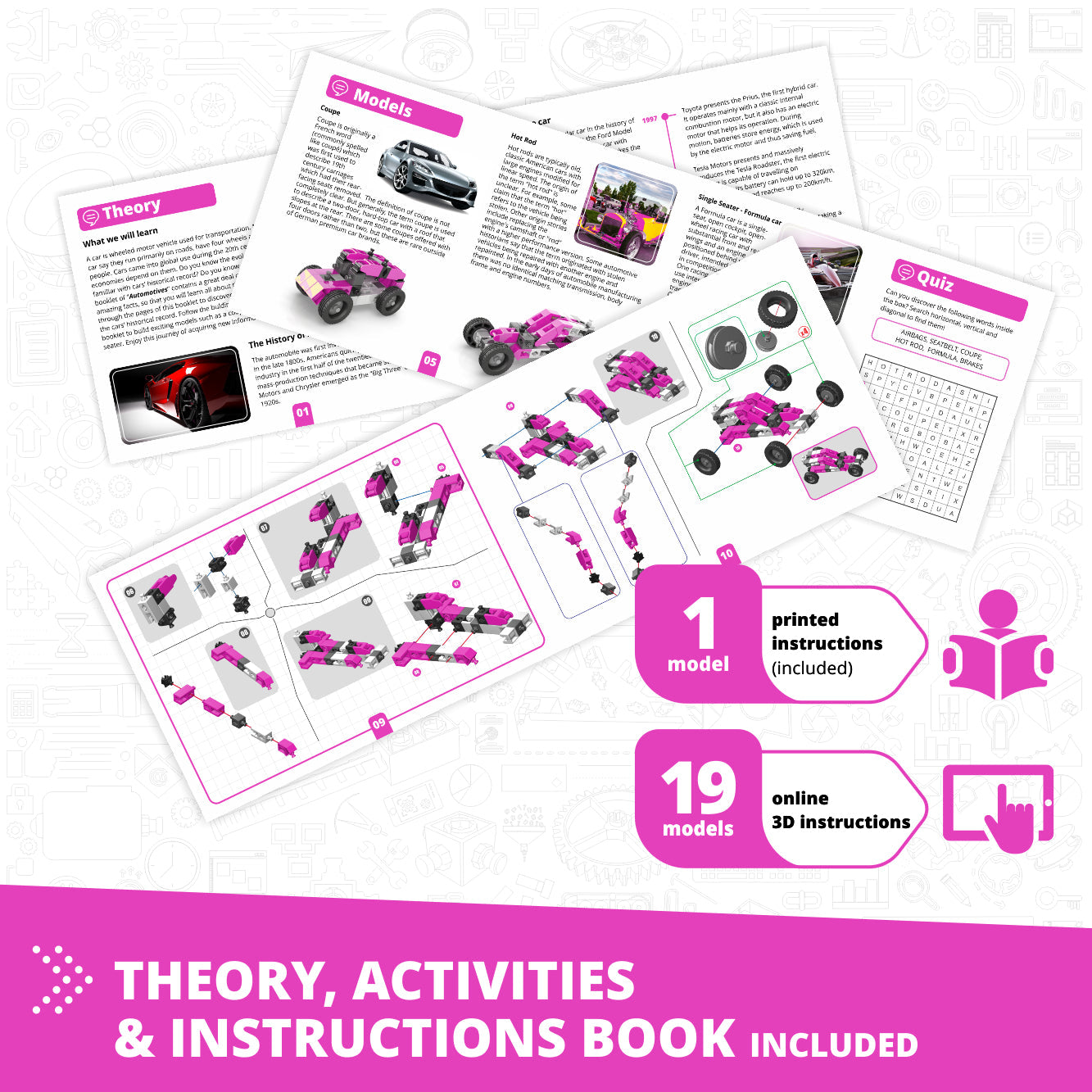 Engino Creative Engineering Maker Girl Set- Engineering Toys for Girls Ages 7+ (20 Models to Build)