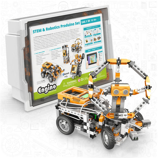 Engino STEM & Robotics Produino Set– Build & Program 34 Robots for Ages 12–16+
