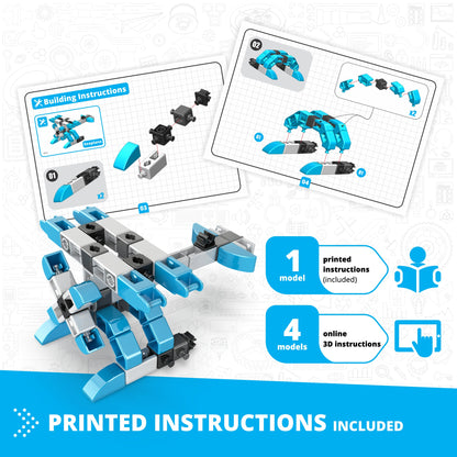 Engino Inventor Mechanics- Acrobatic Plane: Educational Engineering Toys for Kids Ages 9+ (5 Models to Build)