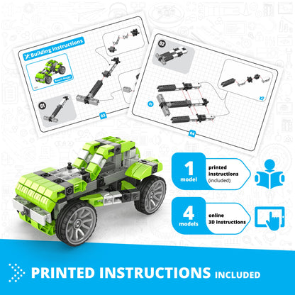 Engino Inventor Mechanics- Beach Buggy: Mechanical Engineering Toys for Kids Ages 9+ (5 Models to Build)