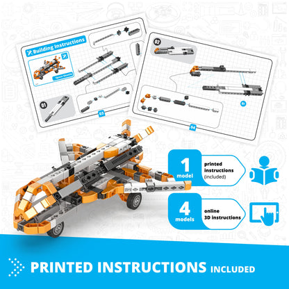 Engino Inventor Mechanics- Space Shutte: Fun Space Engineering Toys for Kids Ages 9+ (5 Models to Build)