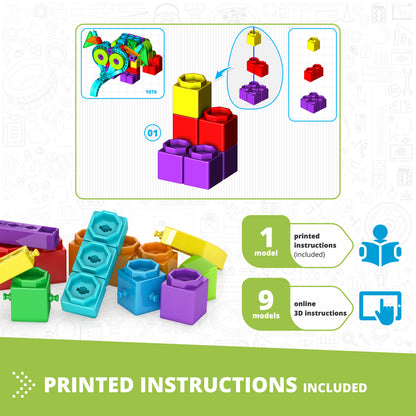 Engino QBOIDZ- Elephant Set STEM Toys for Kids Ages 4+ (10 Models to Build)