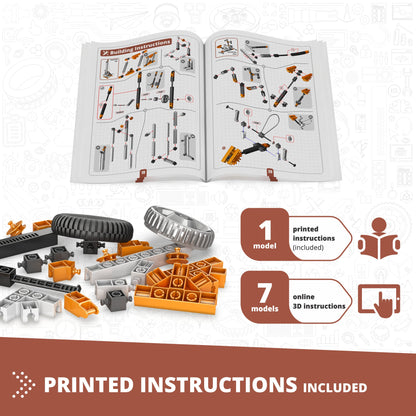 Engino Discovering STEM Mechanics Pulley Drives Set: Construction Toys for Kids Ages 9+ (8 Models to Build)