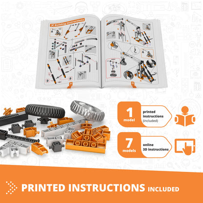 Engino Discovering STEM Mechanics Set: Cams & Cranks Toys for Kids Ages 9+ (8 Models to Build)