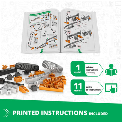 Engino Discovering STEM Mechanics Set- Gears & Worm: Engineering Toys for Kids Ages 9+ (12 Models to Build)