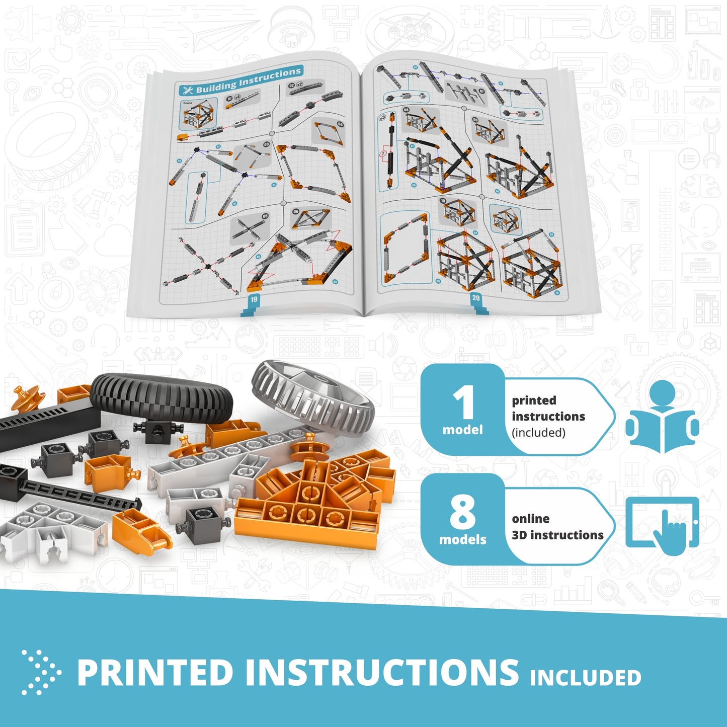 Engino Discovering STEM Buildings & Bridges: Educational Construction Toy for Kids Ages 9+ (9 Models to Build)