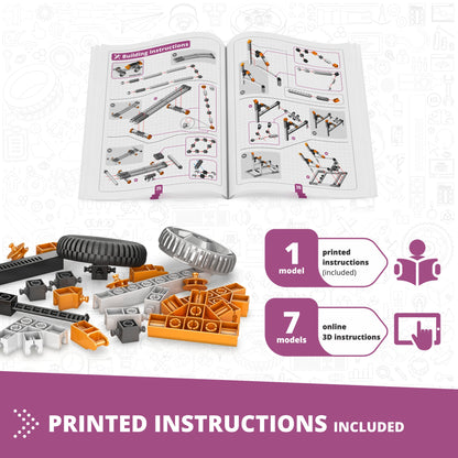 Engino Discovering STEM: Newton's Laws Laws of Inertia, Kinetic & Potential Energy Set for Kids Ages 9+ (8 Models to Build)