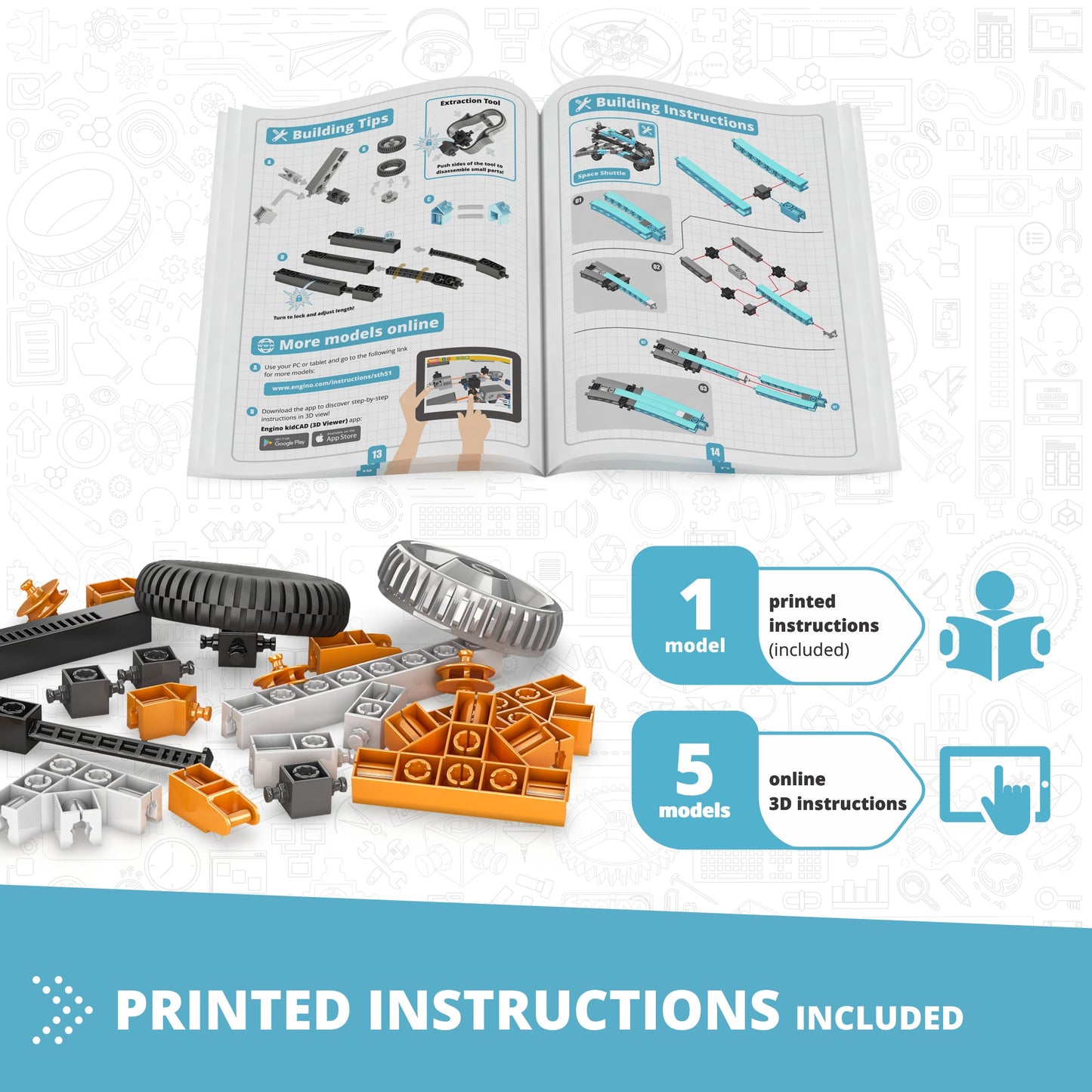 Engino Discovering STEM Astronomy: Educational Space Engineering Toys for Kids Ages 9+ (6 Models to Build)