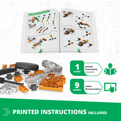Engino Discovering STEM Technology of Machines: How Cars Work, Building Toys for Kids Ages 9+ (10 Models to Build)