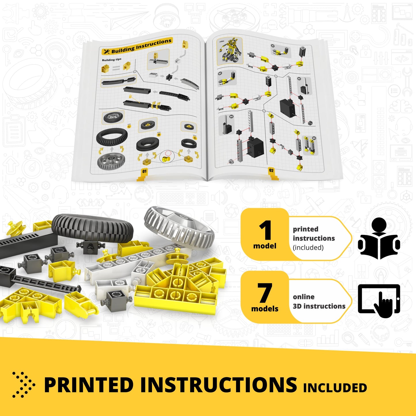 Engino Discovering STEM Robotics Set: Mini ERP 2.0 Build & Program Robots with Coding for Kids Ages 9+ (8 Models to Build)