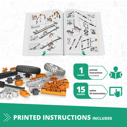 Engino Discovering STEM Mechanics Set: Levers, Linkages & Structures: Building Toys for Kids Ages 9+ (16 Models to Build)