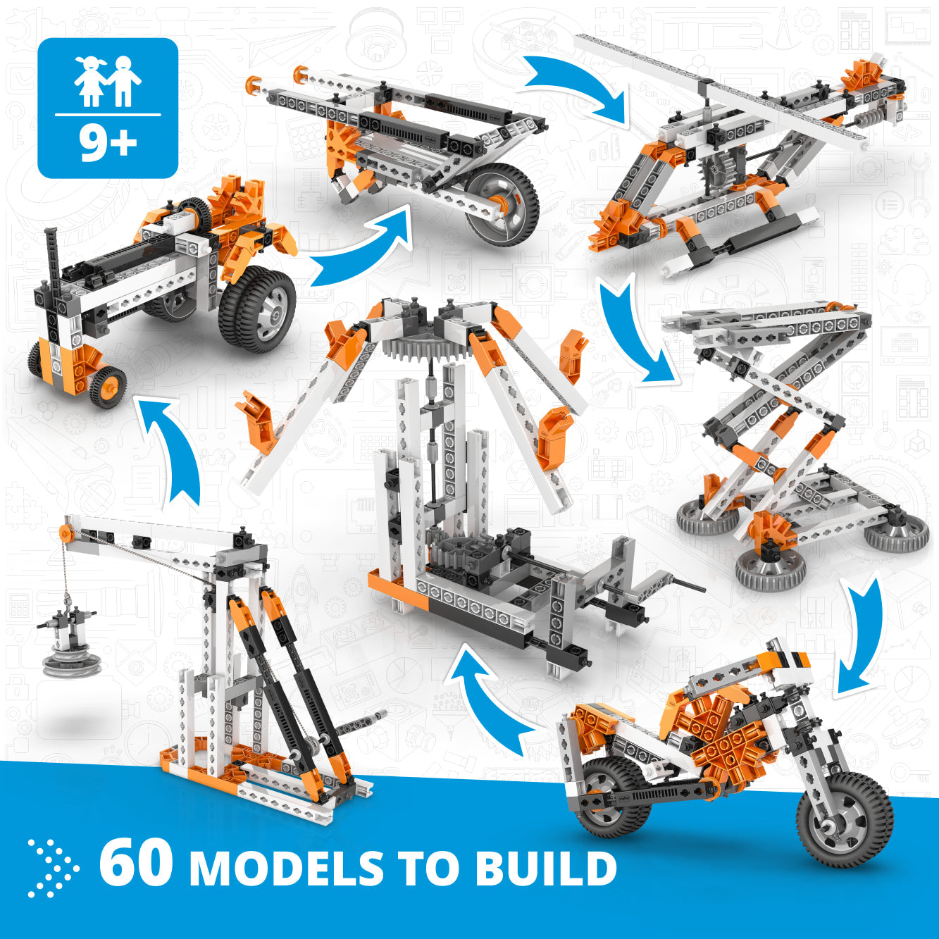 Engino Simple Machines Set, Building Kit for Young Inventors, STEM Projects for Kids Ages 9+