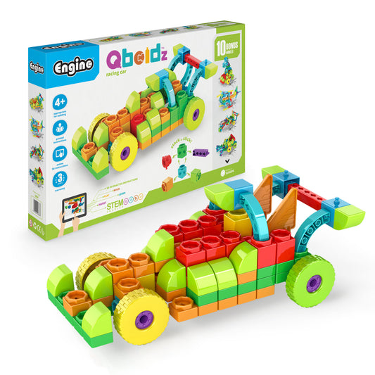 Engino QBOIDZ- Racing Car STEM Toys for Kids Ages 4+ (10 Models to Build)