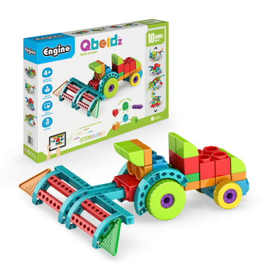 Engino QBOIDZ- Farm Tractor STEM Building Toys for Kids Ages 4+ (10 Models to Build)