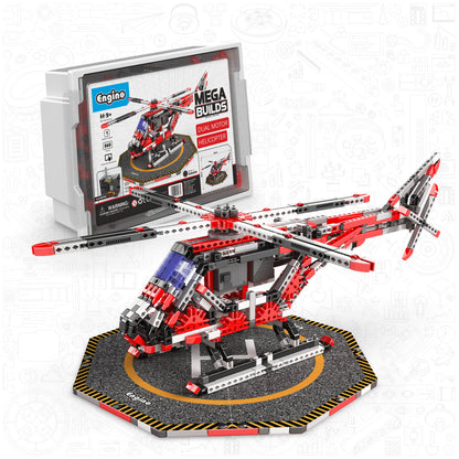 Engino Mega Builds- Dual Motor Helicopter Engineering Toys for Kids Ages 9+ (1 Model to Build)