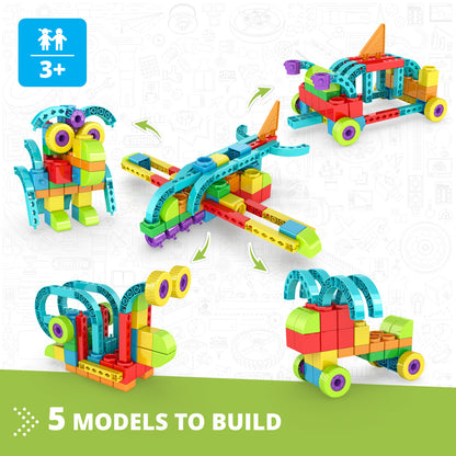 Engino QBOIDZ- Airplane, STEM Building Toys for Kids Ages 3+ (5 Models to Build)