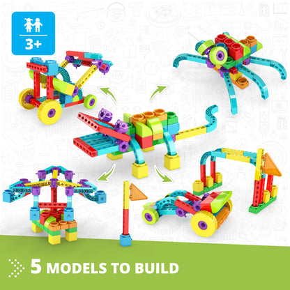 Engino QBOIDZ- Alligator STEM Building Toys for Kids Ages 3+ (5 Models to Build)