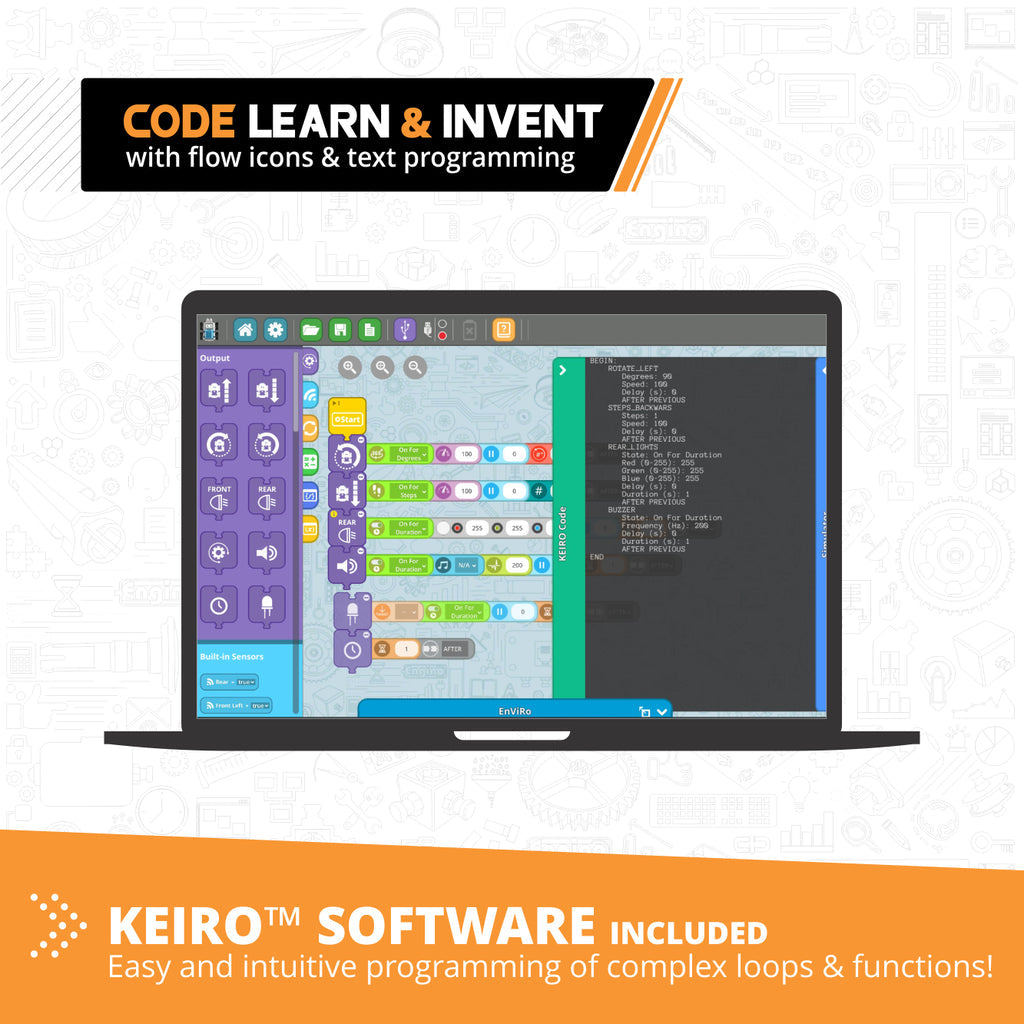 Engino Coding Lab- GinoBot STEM Robotics Toys for Kids Ages 9+ (2 Robots to Build)