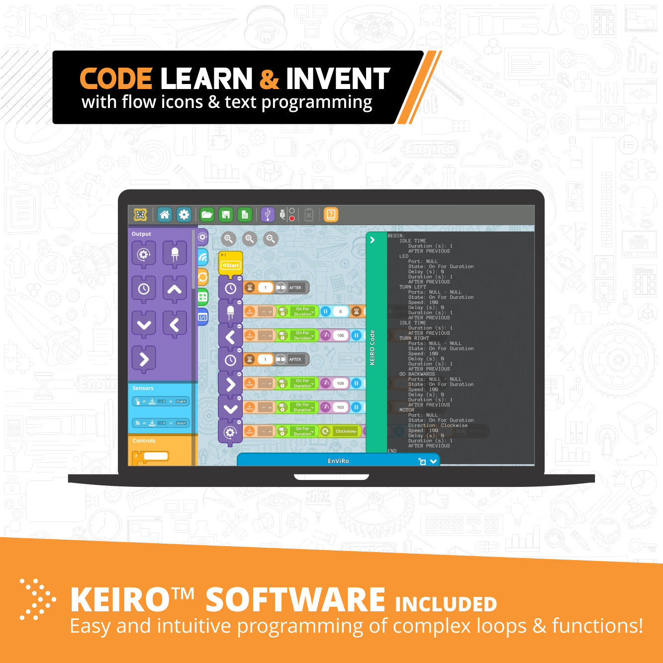 Engino Coding Lab- ERP MINI, STEM Robotics Kit for Kids Ages 9+ (2 Robot Models to Build)