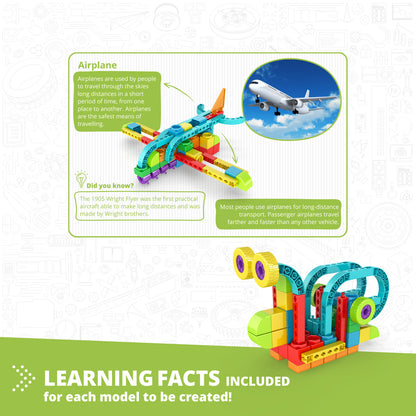 Engino QBOIDZ- Airplane, STEM Building Toys for Kids Ages 3+ (5 Models to Build)