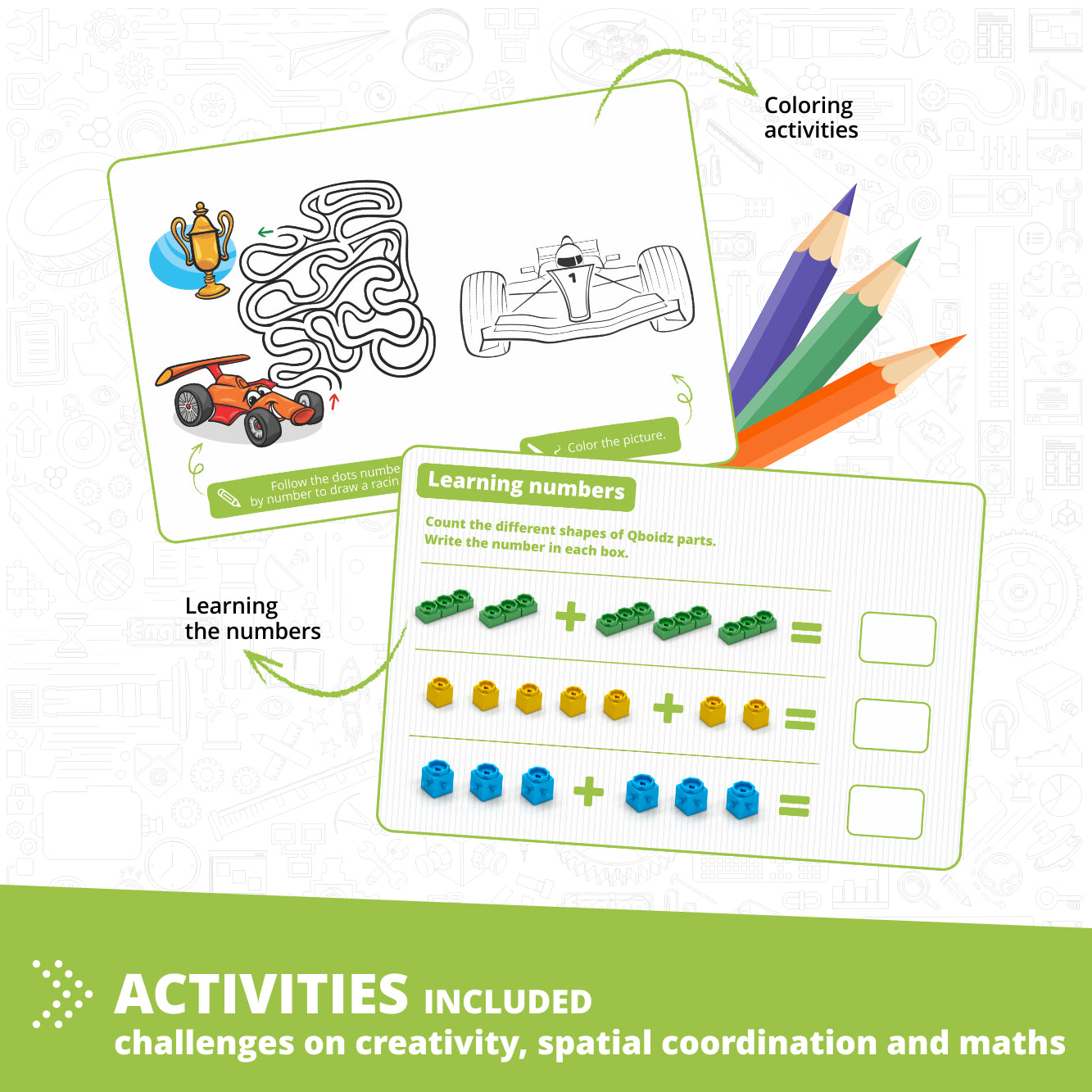 Engino QBOIDZ- Racing Car STEM Toys for Kids Ages 4+ (10 Models to Build)