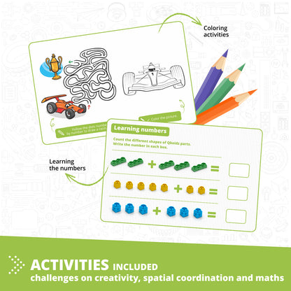 Engino QBOIDZ- Racing Car STEM Toys for Kids Ages 4+ (10 Models to Build)