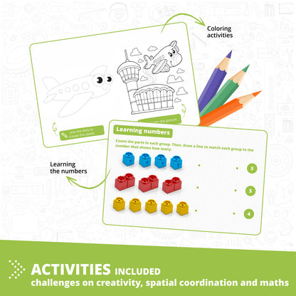 Engino QBOIDZ- Airplane, STEM Building Toys for Kids Ages 3+ (5 Models to Build)