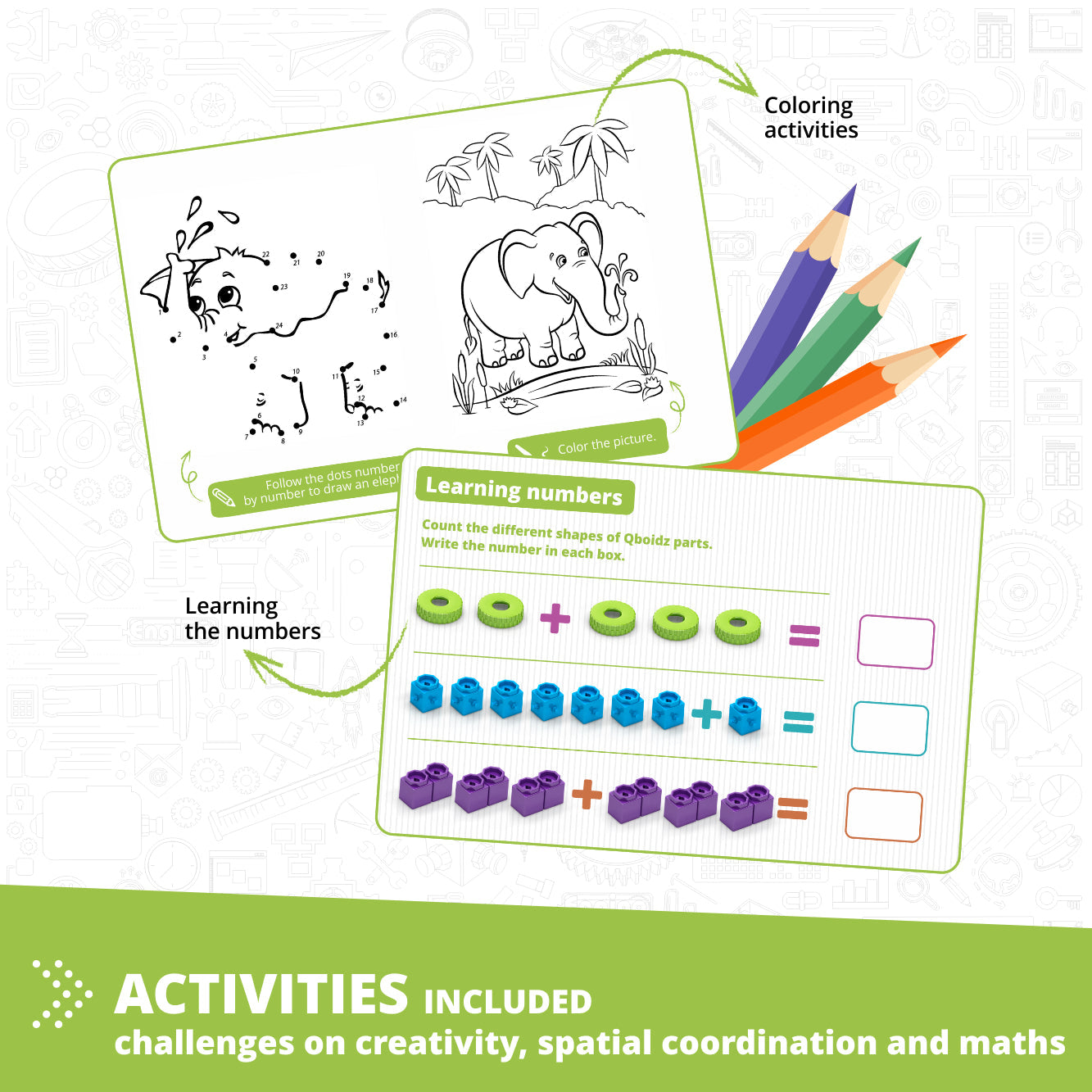 Engino QBOIDZ- Elephant Set STEM Toys for Kids Ages 4+ (10 Models to Build)