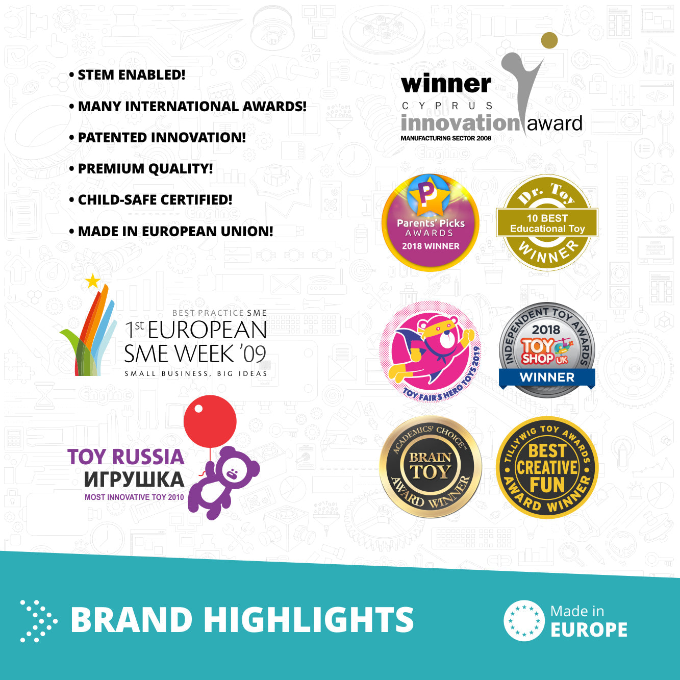 Engino QBOIDZ- My First Steps Building STEM Toys for Kids Ages 1.5+ (Medium Set in a Plastic Tub)