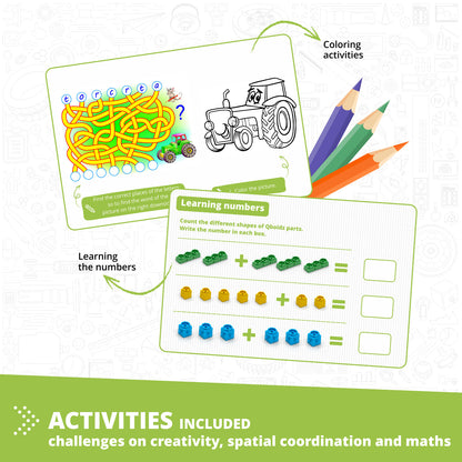 Engino QBOIDZ- Farm Tractor STEM Building Toys for Kids Ages 4+ (10 Models to Build)