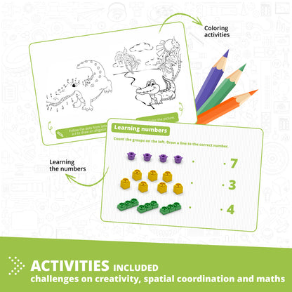 Engino QBOIDZ- Alligator STEM Building Toys for Kids Ages 3+ (5 Models to Build)