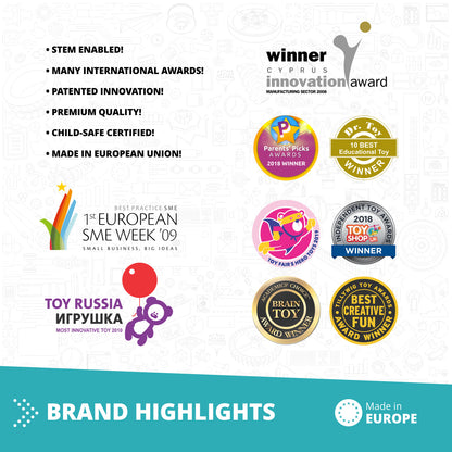 Engino QBOIDZ- My First Steps, Building STEM Toys for Kids Ages 1.5+ (Large Set in a Plastic Tub)