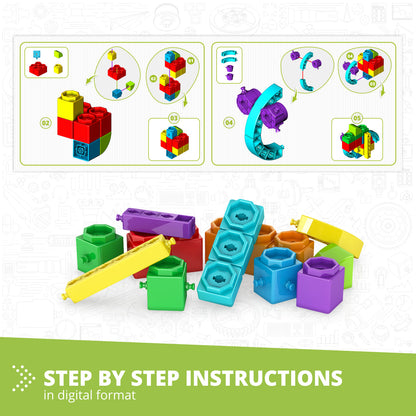 Engino STEM Qboidz – STEM Building Blocks for Kids Ages 3+ (90 Models to Build)
