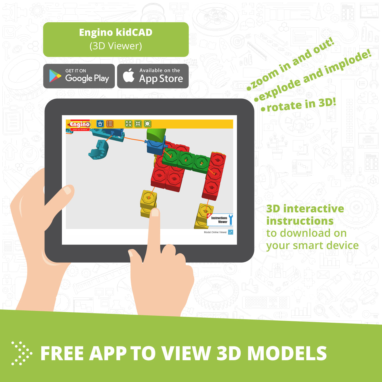 Engino STEM Qboidz – STEM Building Blocks for Kids Ages 3+ (90 Models to Build)