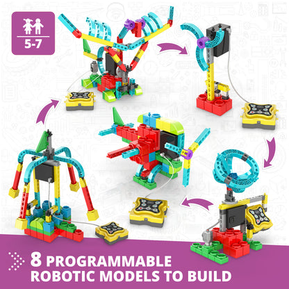 Engino STEM Junior Robotics Set – Early Coding & Robotics Kit for Kids Ages 5–7 (8 Models to Build)