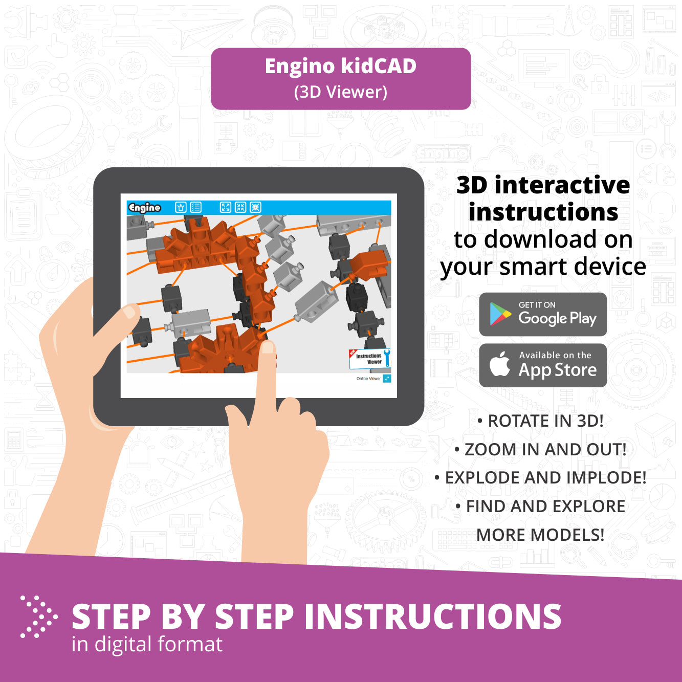 Engino STEM Qboidz & Junior Robotics Set, STEM Building and Coding Kit for Kids Ages 5–7 (98 Models to Build)