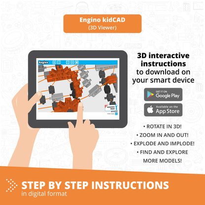 Engino STEM & Robotics ERP PRO Set Advanced Building & Coding Kit for Ages 9–12+ (Rechargeable Battery Included)