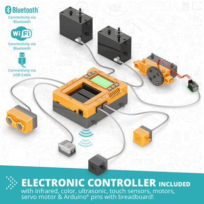 Engino STEM & Robotics Produino Set – Advanced Coding & Engineering Kit for Ages 12–16+ (34 Models to Build)